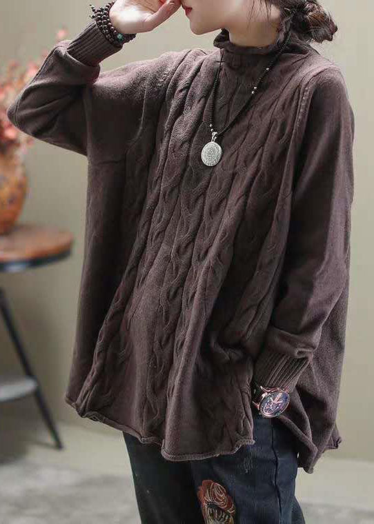 Damen Rollkragenpullover Mit Strickmuster | Langarm