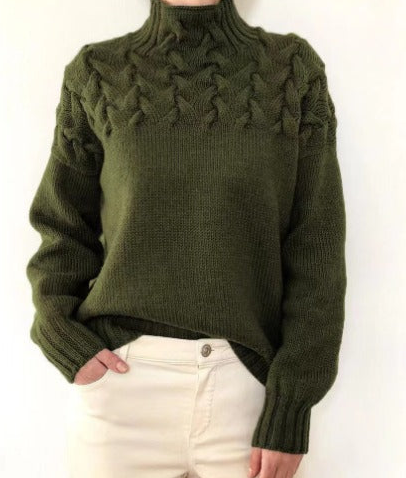 Damen Rollkragenpullover Mit Zopfmuster | Warm