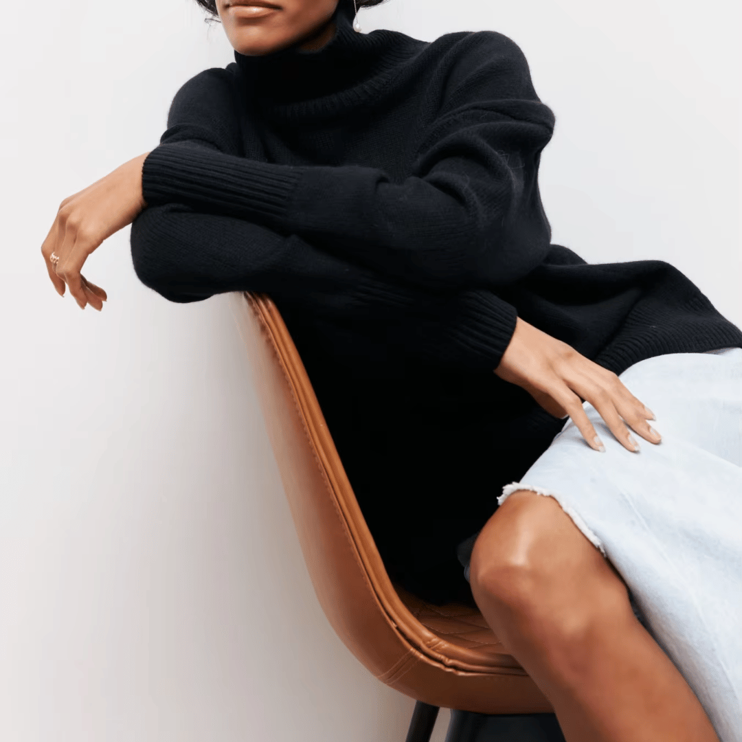 Damen Rollkragenpullover Oversize Strick | Warm