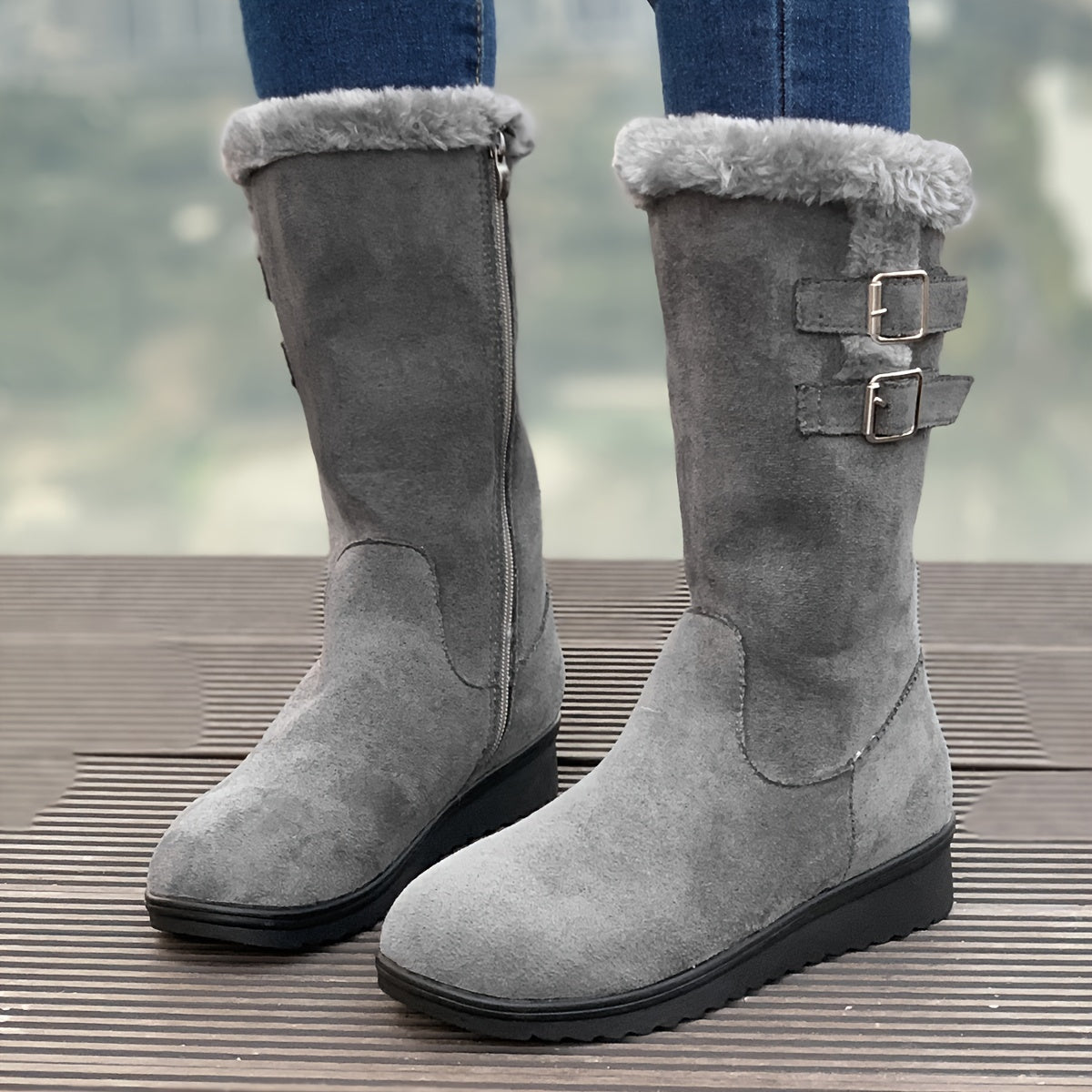 Damen Schneeschuhe Hohe Stiefel Mit Reißverschluss | Winter