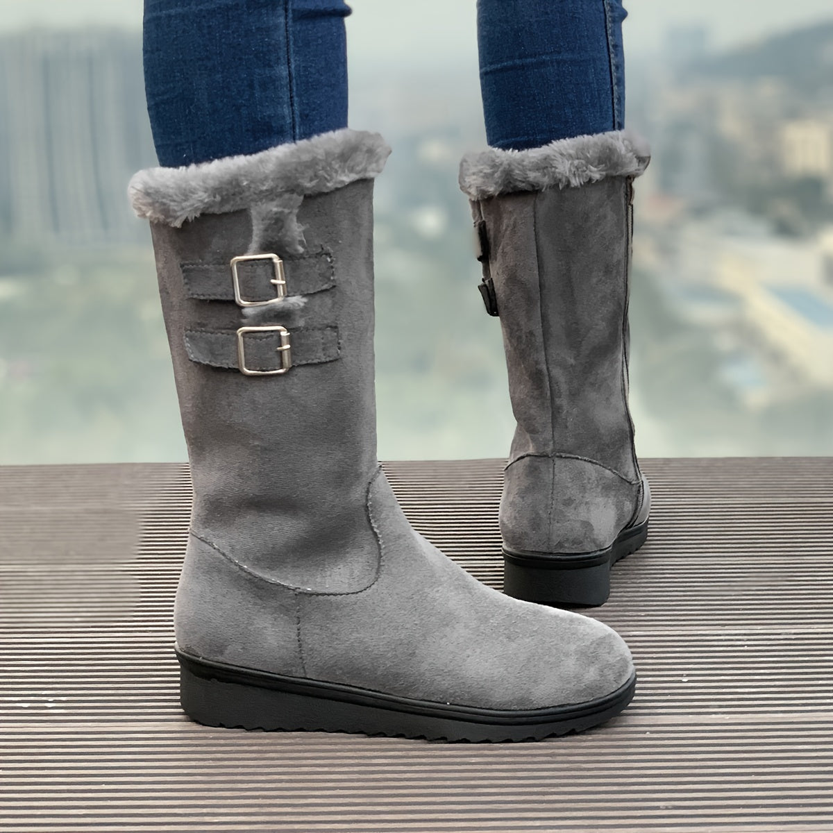 Damen Schneeschuhe Hohe Stiefel Mit Reißverschluss | Winter
