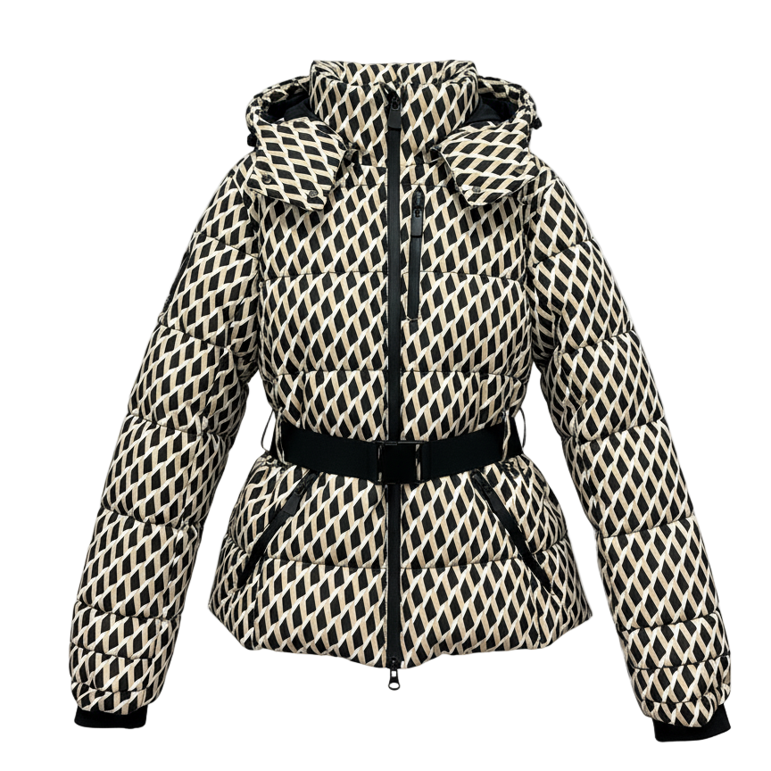 Damen Stepp Skijacke Mit Gürtel Und Kapuze | Winter