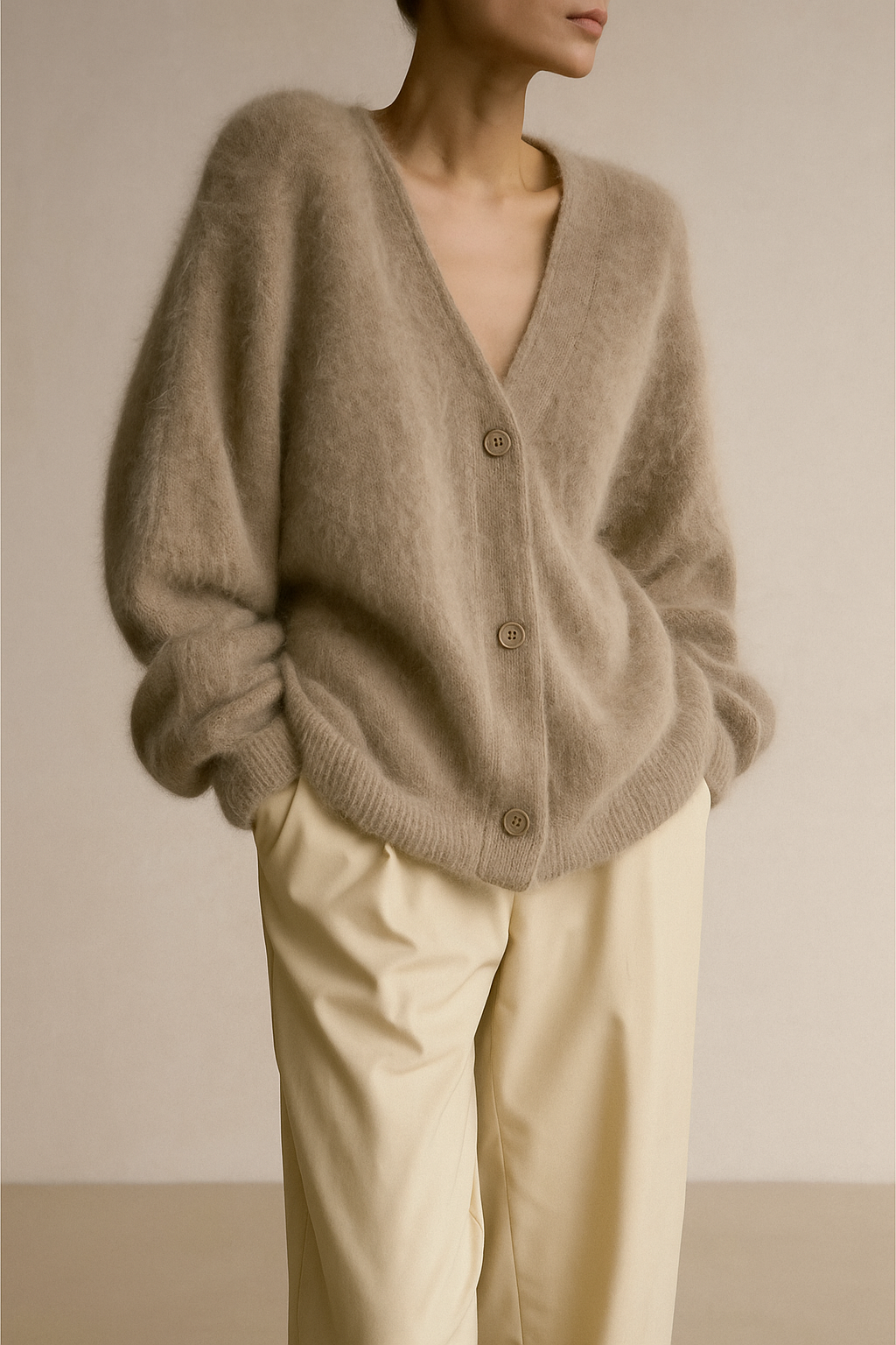 Damen Strickjacke Flauschig Mit Knopfleiste | Warm