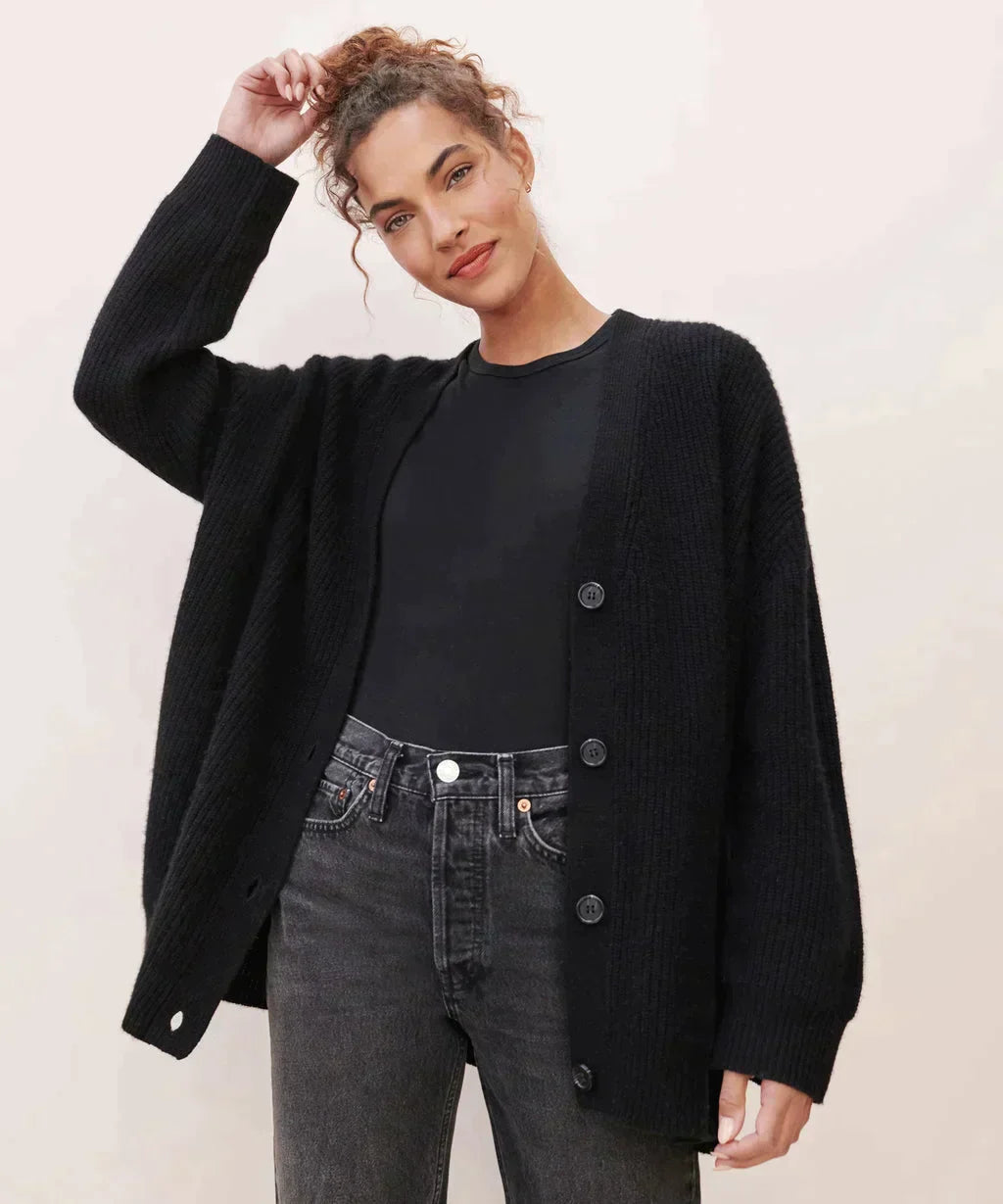 Damen Strickjacke Mit V-Ausschnitt Und Knopfleiste | Oversize