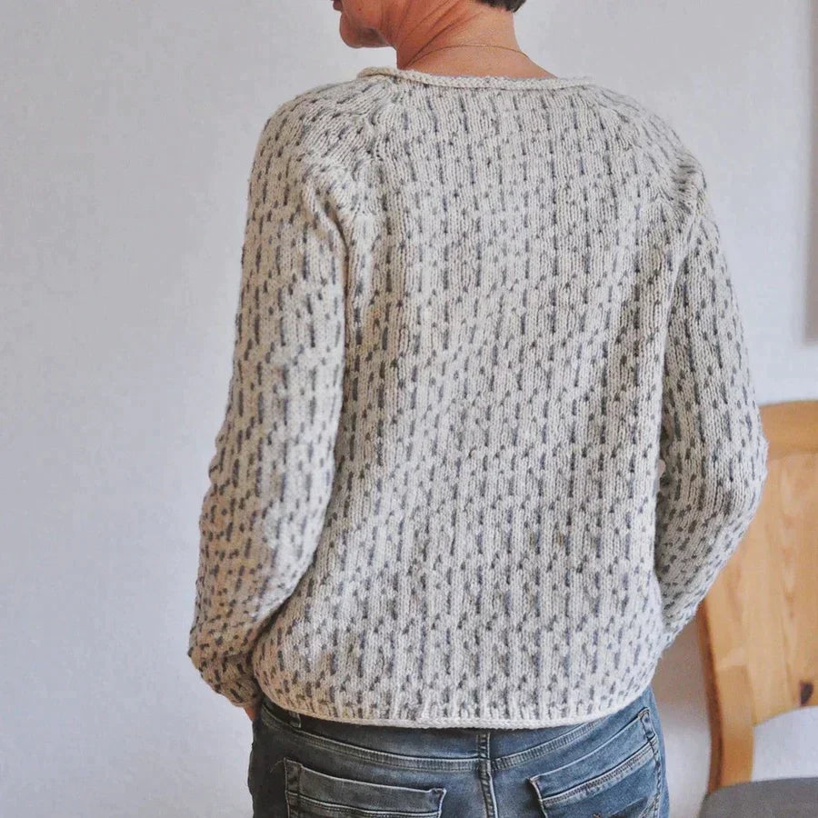 Damen Strickpullover Mit Langem Arm Und Muster | Grobstrick