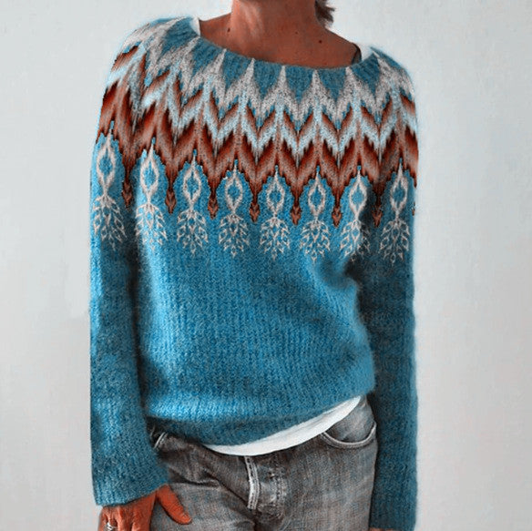 Damen Strickpullover Mit Norweger Muster | Weich