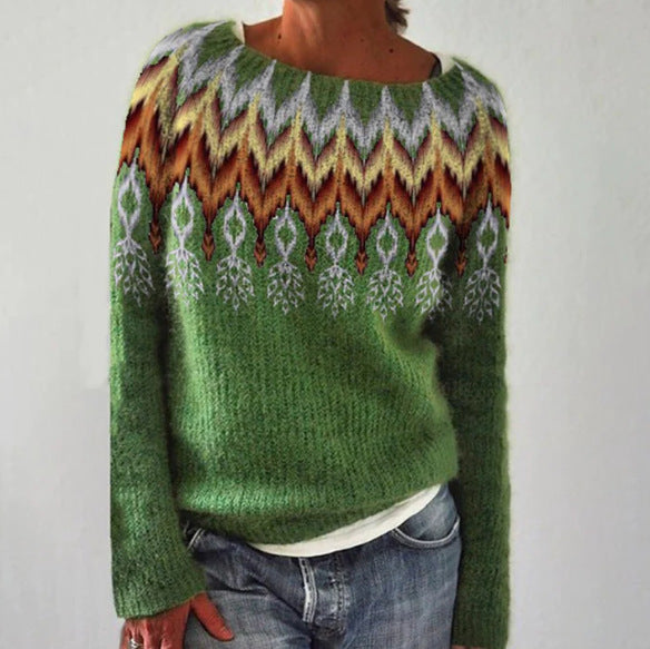 Damen Strickpullover Mit Norweger Muster | Weich