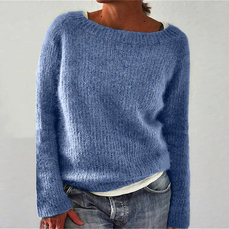 Damen Strickpullover Mit Rundhalsausschnitt | Weich
