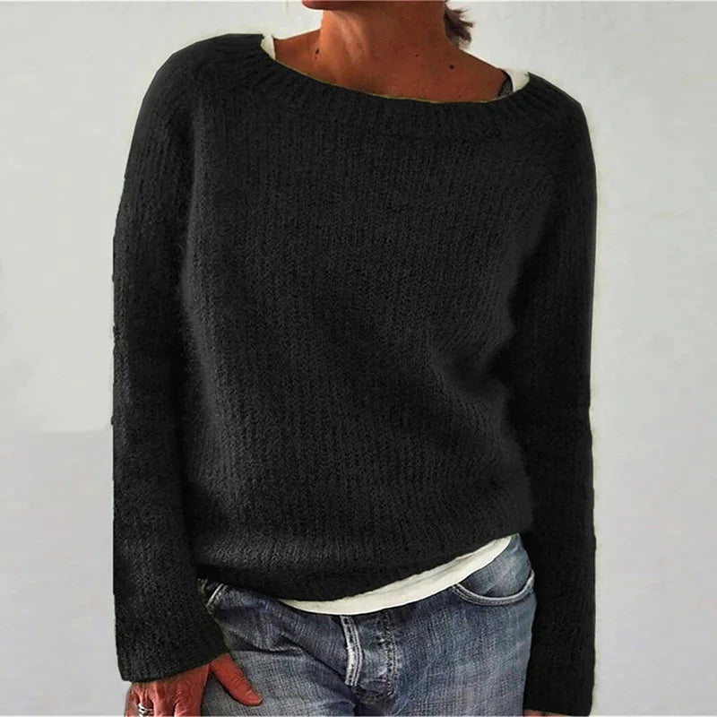 Damen Strickpullover Mit Rundhalsausschnitt | Weich