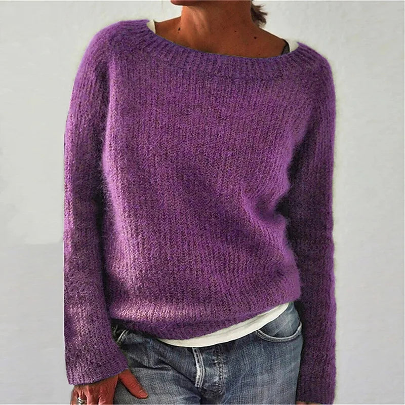 Damen Strickpullover Mit Rundhalsausschnitt | Weich