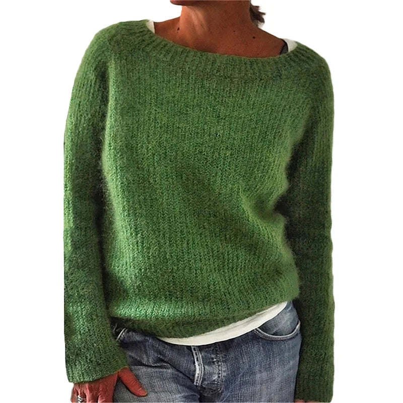 Damen Strickpullover Mit Rundhalsausschnitt | Weich