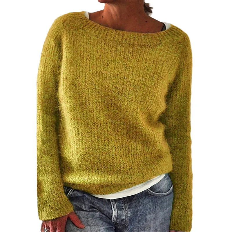 Damen Strickpullover Mit Rundhalsausschnitt | Weich