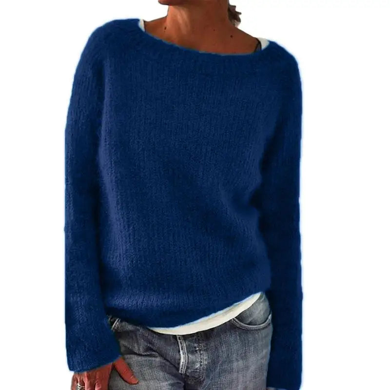 Damen Strickpullover Mit Rundhalsausschnitt | Weich