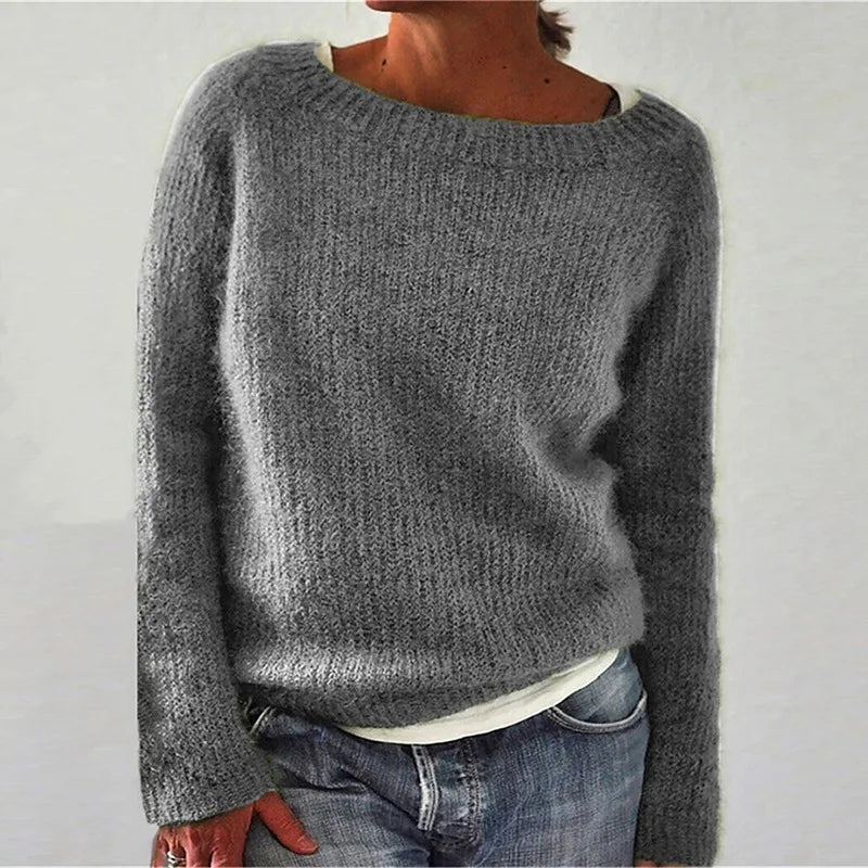 Damen Strickpullover Mit Rundhalsausschnitt | Weich