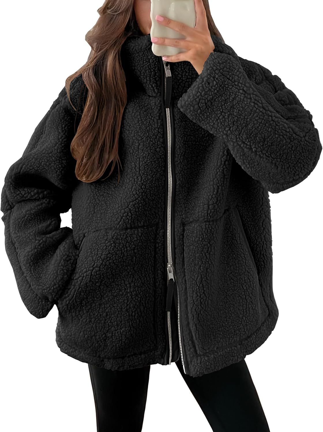 Damen Teddy Fleecejacke Mit Reißverschluss | Warm