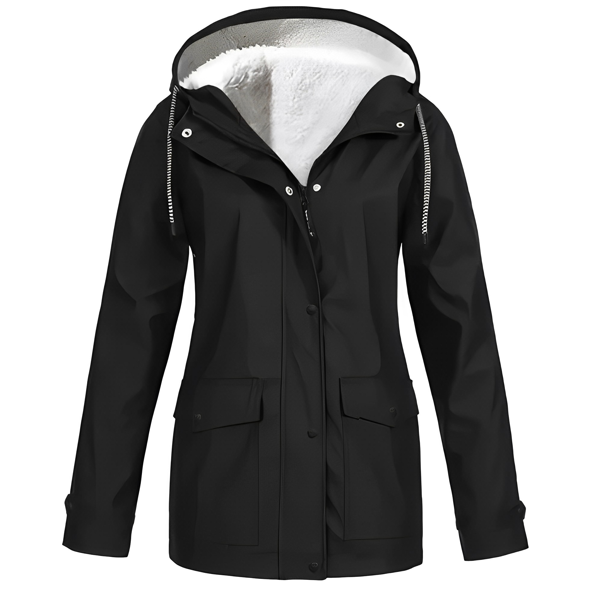 Damen Übergangsjacke Mit Kapuze Und Fleecefutter | Warm