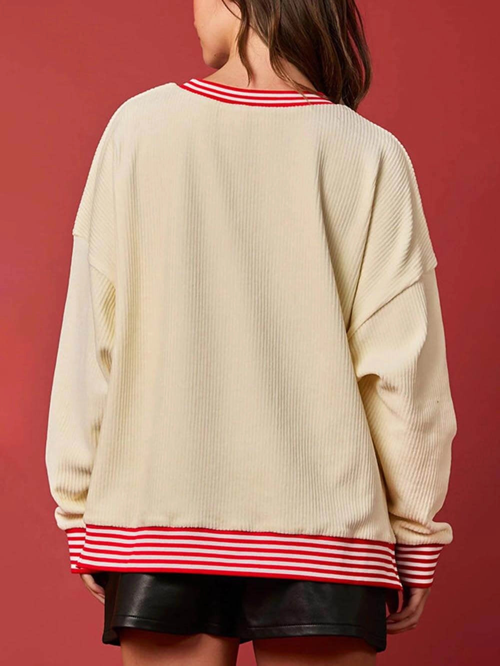 Damen Weihnachtspullover Mit Pailletten Motiv | Oversize Look