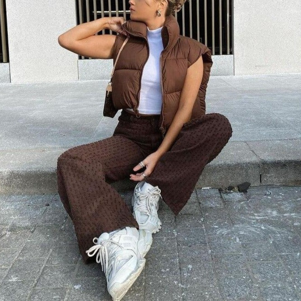 Damen Weste Kurz Mit Reißverschluss | Warm & Modern