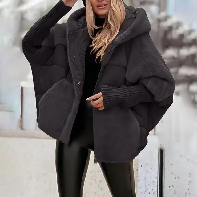Damen Winterjacke Mit Kapuze Und Weiten Ärmeln | Warm