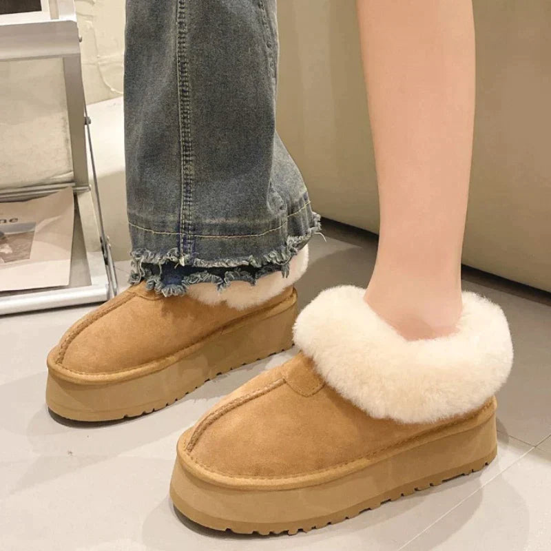 Damen Winterschuhe Mit Plateau Und Umschlag Mit Futter | Winter