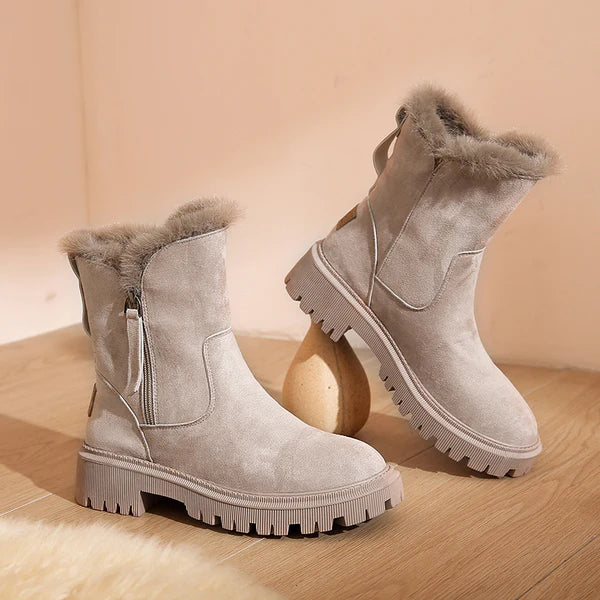 Damen Winterschuhe Mit Reißverschluss Und Profilsohle | Winter