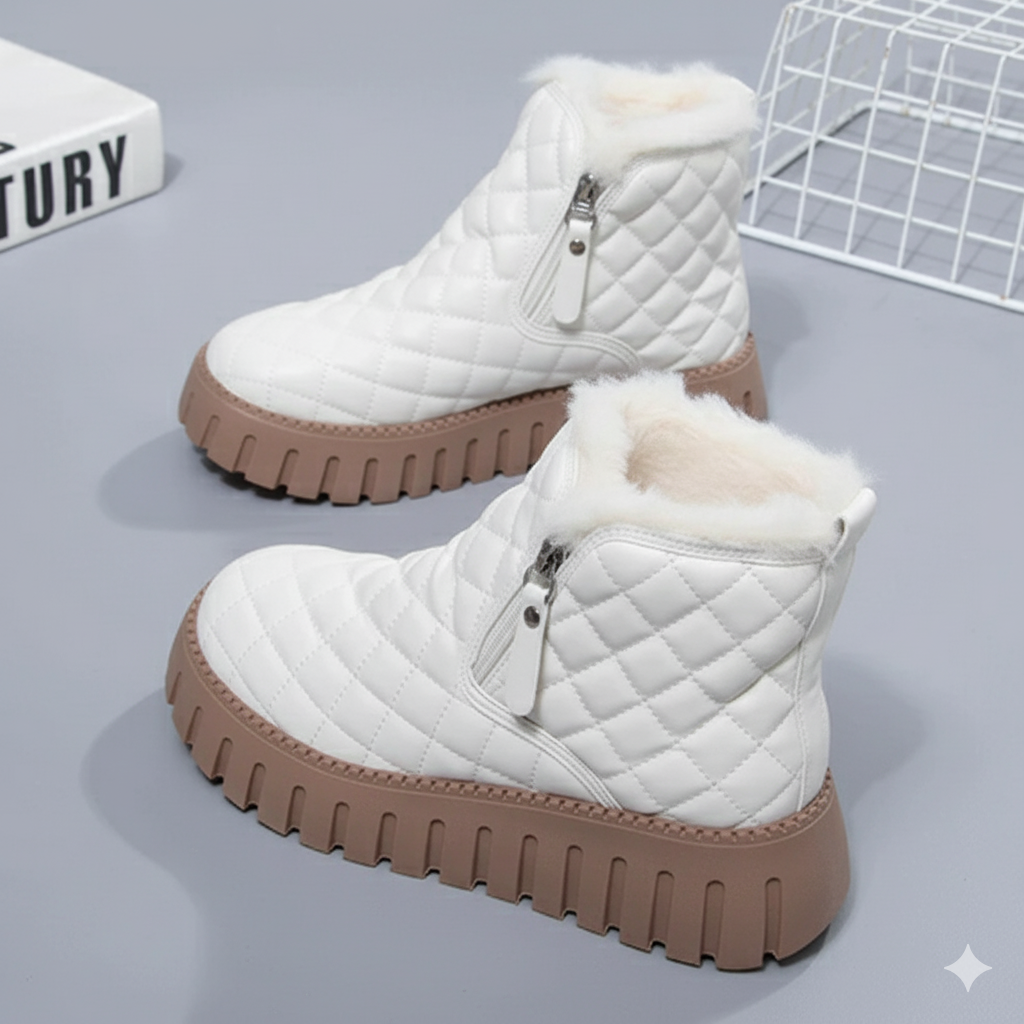 Damen Winterschuhe Mit Steppdesign Und Reißverschluss | Winter