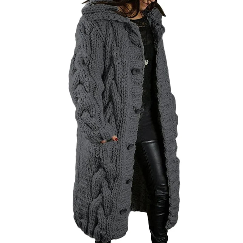 Damen Warme Strickjacke | Lang