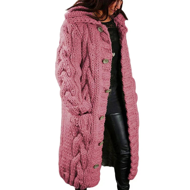 Damen Warme Strickjacke | Lang
