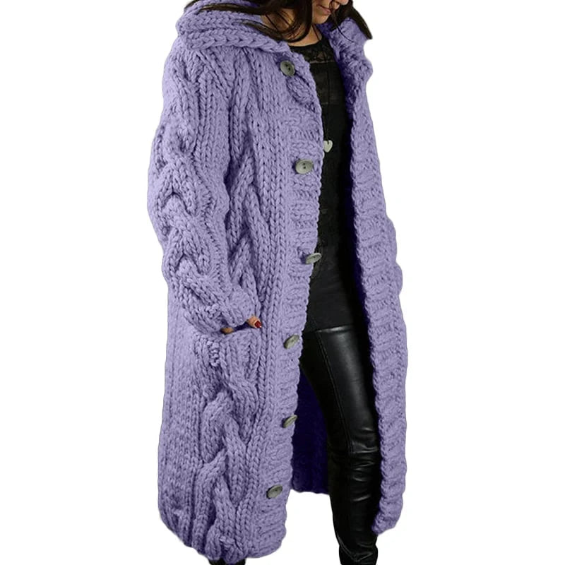Damen Warme Strickjacke | Lang