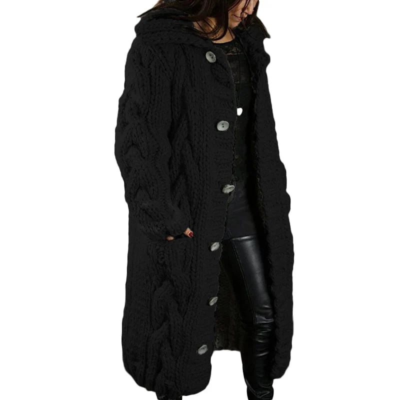 Damen Warme Strickjacke | Lang