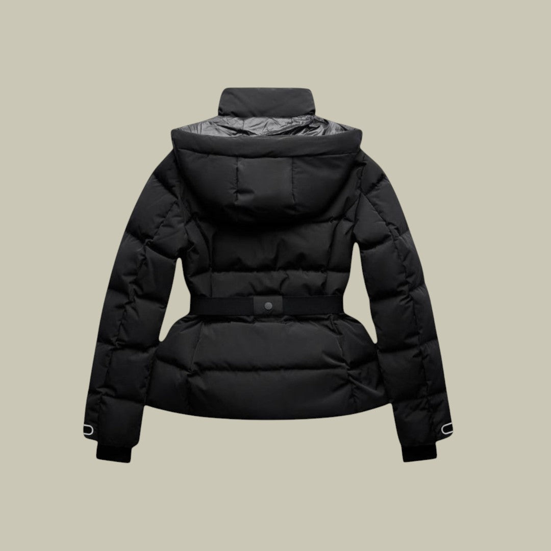 Daunenjacke Damen Kurz Mit Gürtel Und Kapuze | Winter