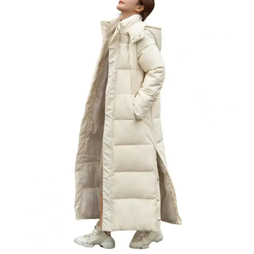 Daunenmantel Damen Extra Lang Mit Kapuze | Stepp