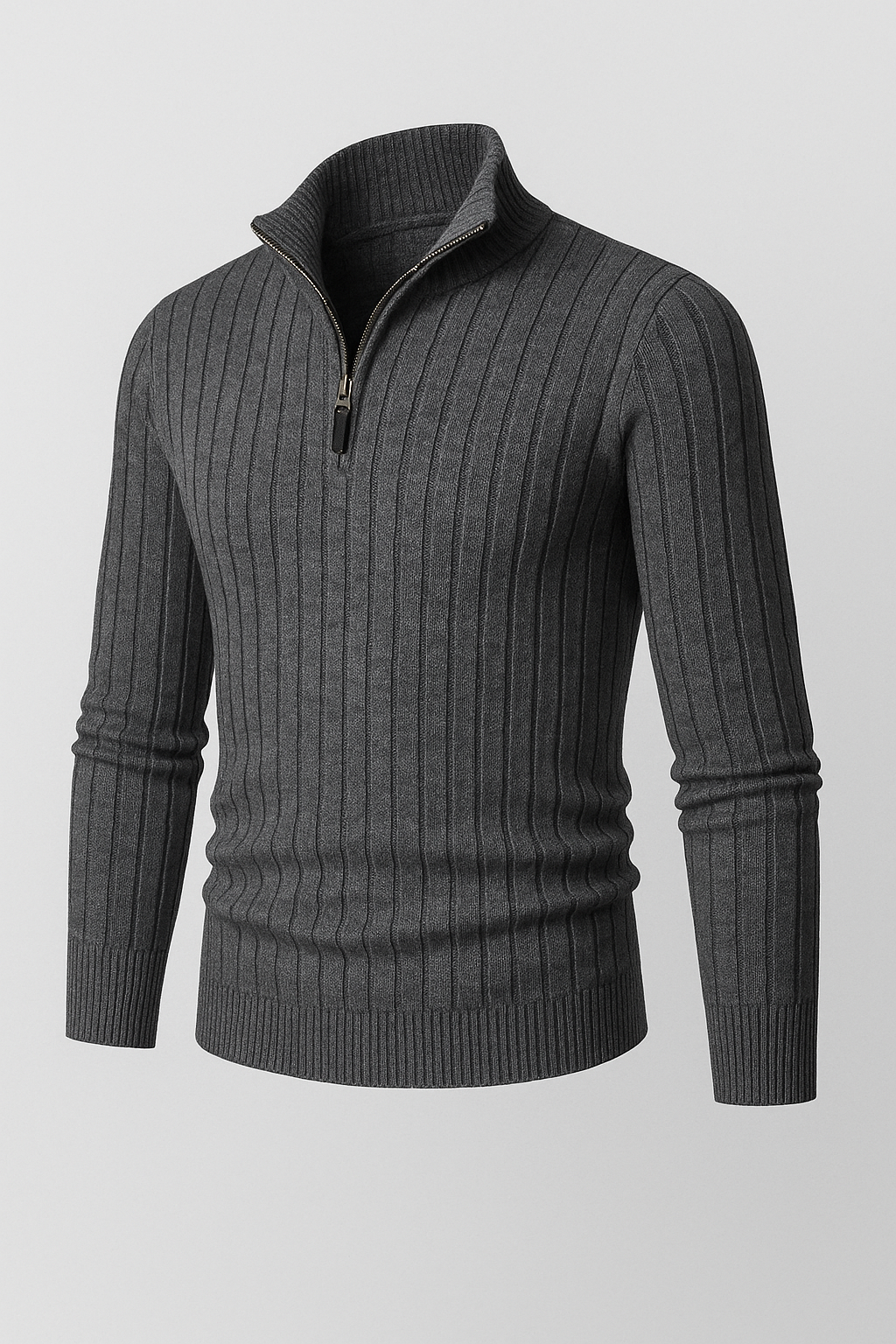 Eduard – Pull en maille avec col montant et détail zippé