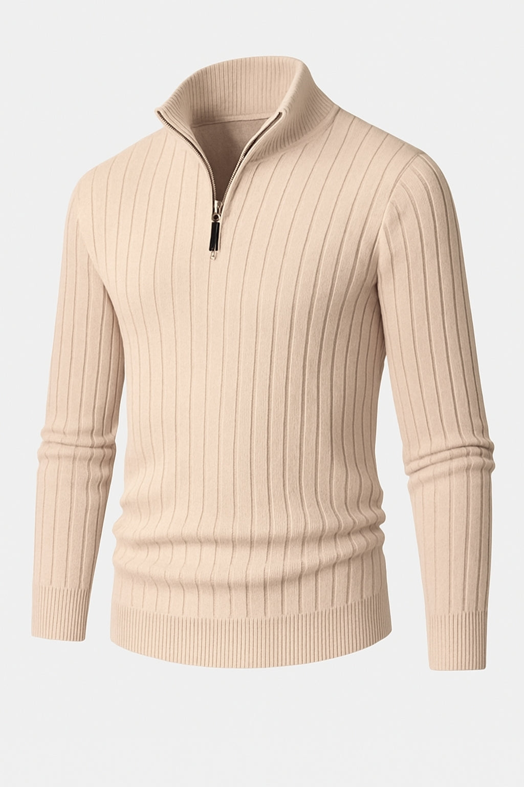 Eduard – Pull en maille avec col montant et détail zippé