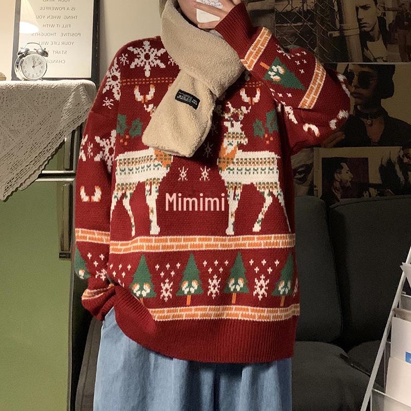 Herren Norweger Weihnachtspullover Mit Rentier Motiv | Oversize