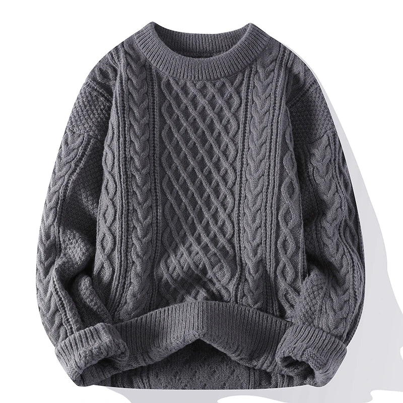 Herren Oversize Pullover Mit Zopfmuster | Strick