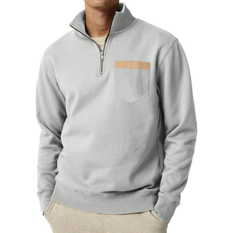 Herren Pullover Mit Reißverschluss Und Brusttasche | Fleece