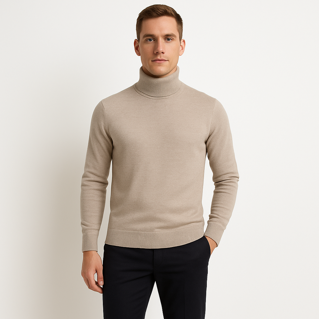 Herren Rollkragenpullover Aus Strick Mit Langem Arm | Weich