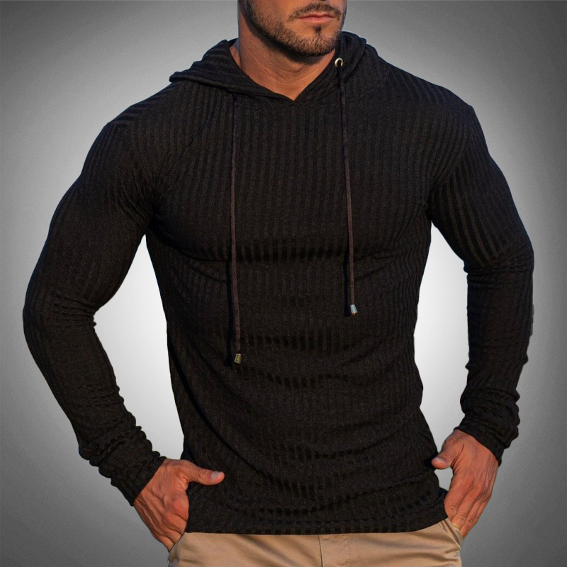 Herren-Strickhoodie Mit Slim Fit | Langarm