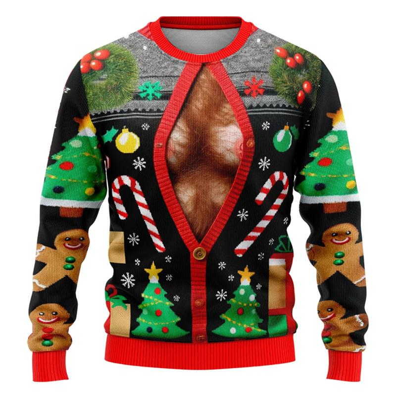 Herren Ugly Christmas Pullover Lustig Bedruckt | Weihnachts Sweater