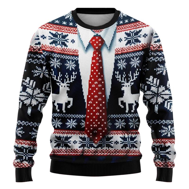 Herren Ugly Christmas Pullover Lustig Bedruckt | Weihnachts Sweater