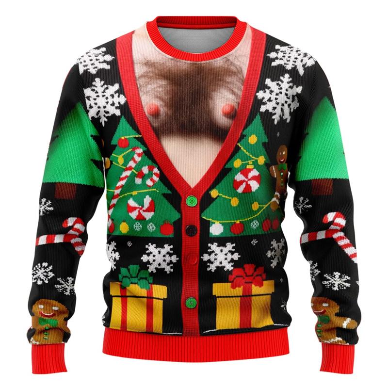 Herren Ugly Christmas Pullover Lustig Bedruckt | Weihnachts Sweater