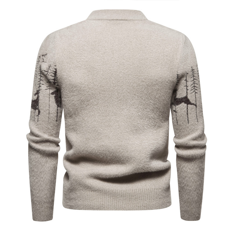 Herren Weihnachten Pullover Mit Rentier Und Bäumen | Strick