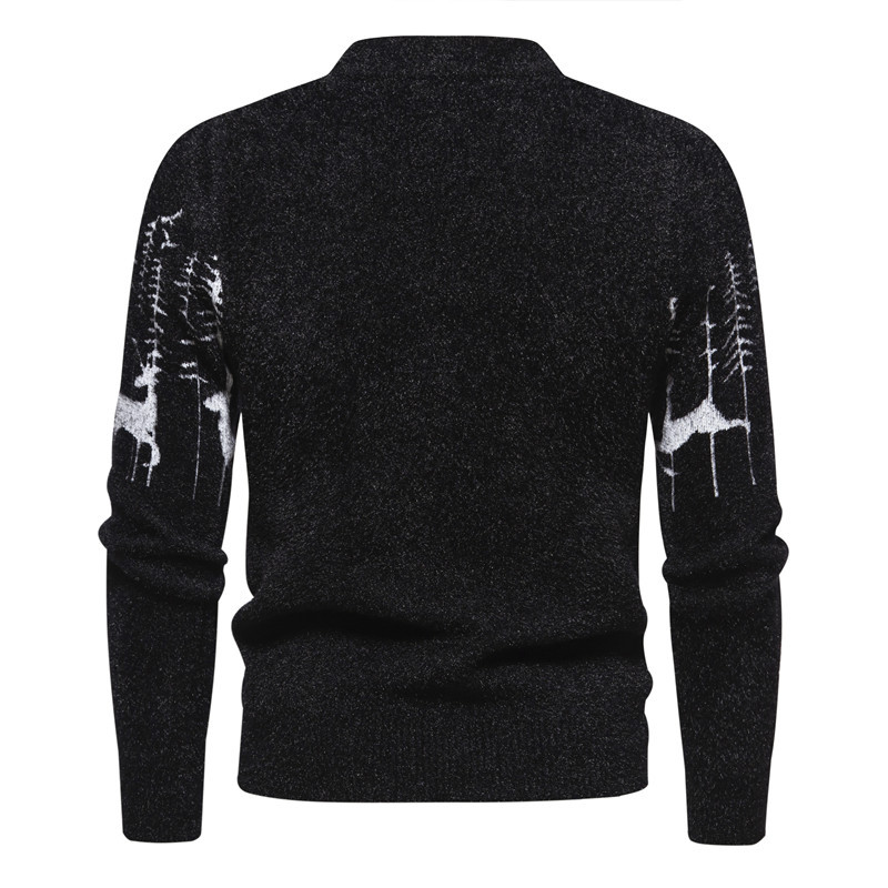 Herren Weihnachten Pullover Mit Rentier Und Bäumen | Strick