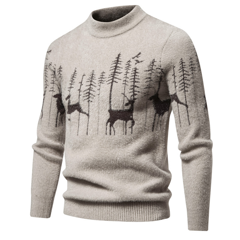Herren Weihnachten Pullover Mit Rentier Und Bäumen | Strick