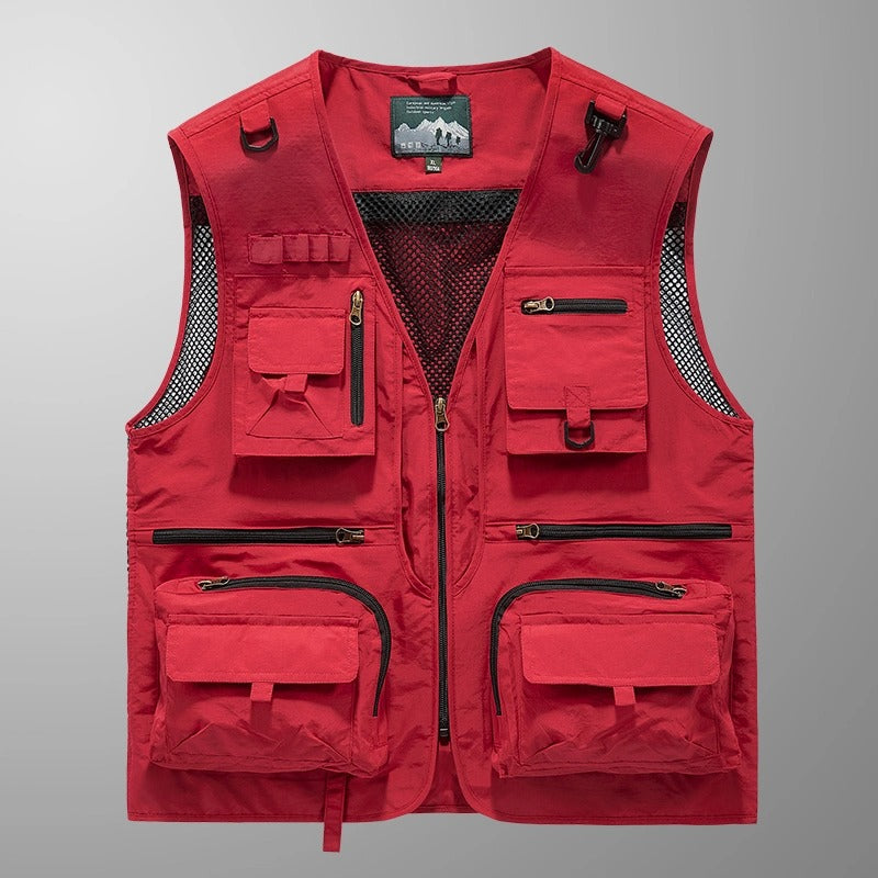 Pánská vesta s více kapsami a síťovanými zády | Outdoor