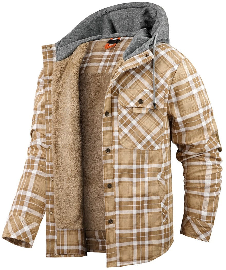 Herren Winterjacke Kariert Mit Kapuze | Warm