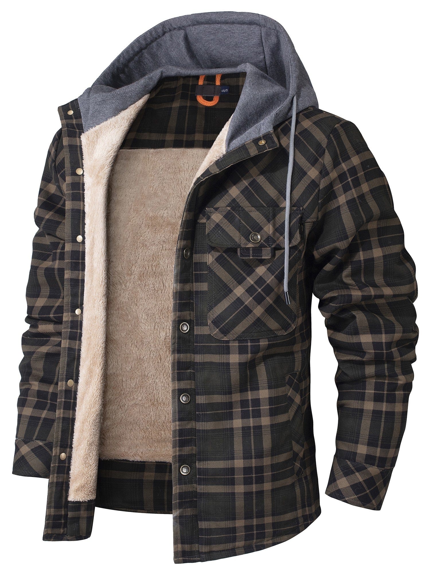 Herren Winterjacke Kariert Mit Kapuze | Warm