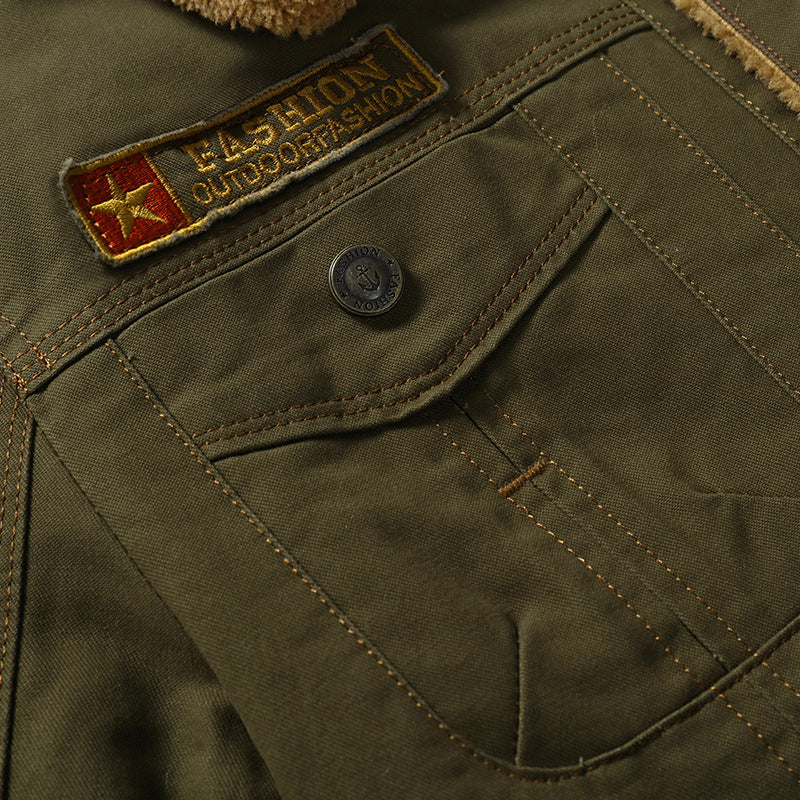 Herren Winterjacke Mit Fleece Gefüttert und Knöpfen | Warme