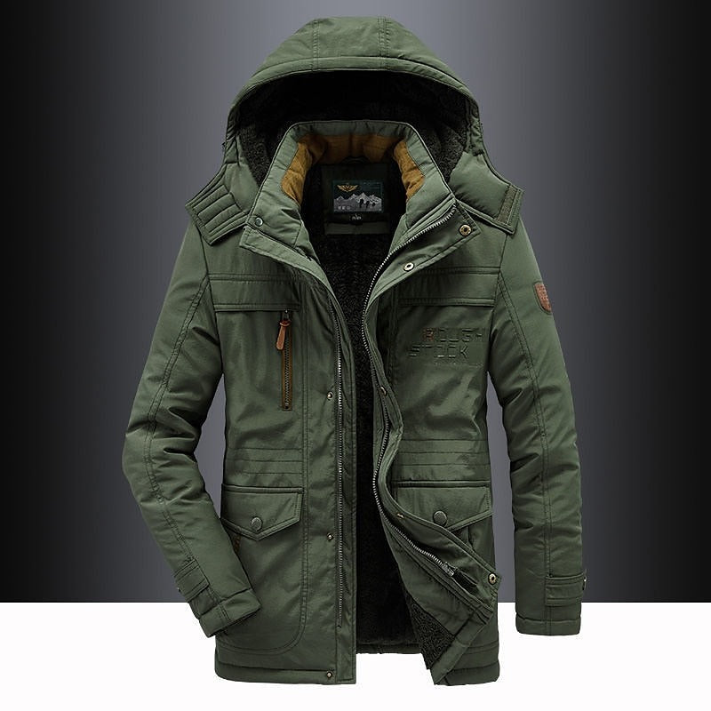 Herren Winterjacke Mit Fleecefutter Und Kapuze | Warme